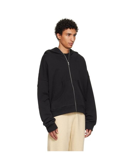 Entire studios Black Eternal Zip Hoodie for men