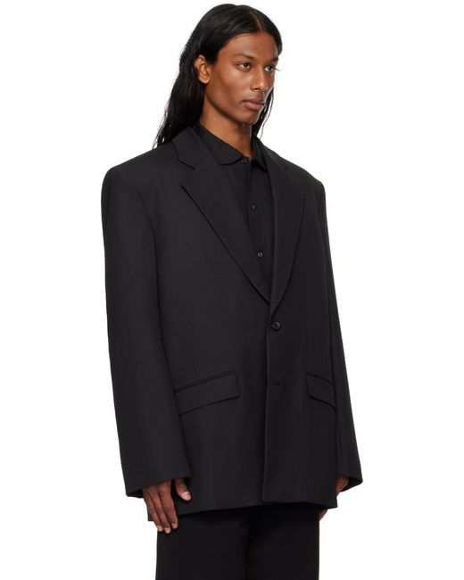 Louis-Gabriel Nouchi Black Single-Breasted Oversized Blazer for men