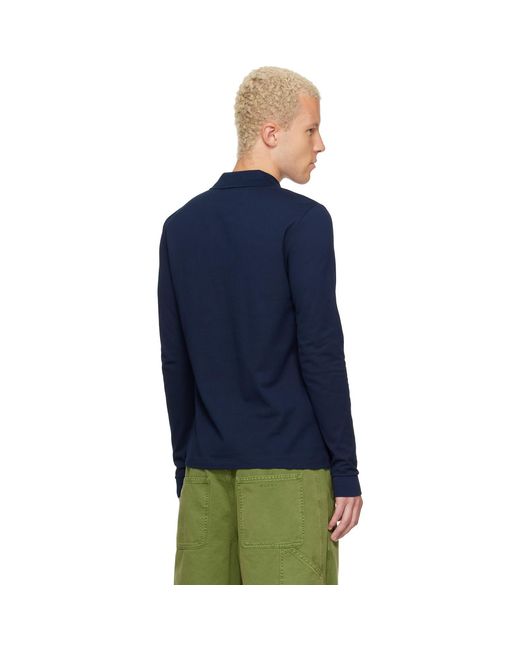 Lacoste Blue Classic Fit Long Sleeve L.12.12 Polo for men