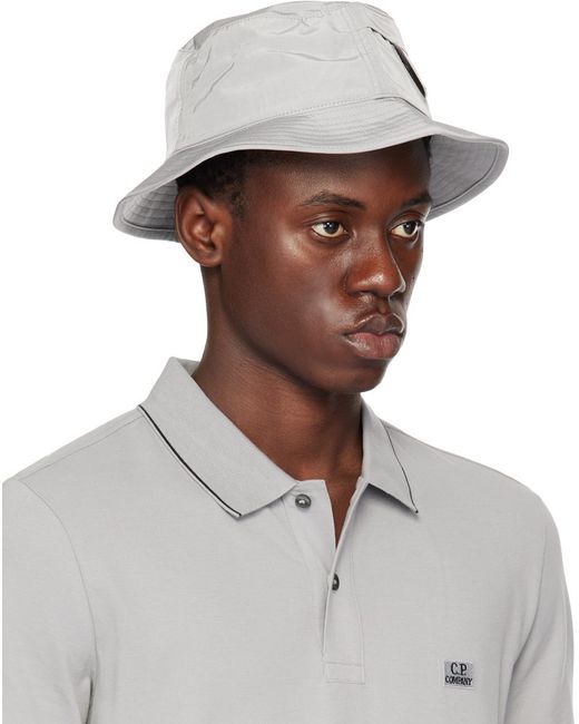 C P Company White Chrome-r Bucket Hat for men