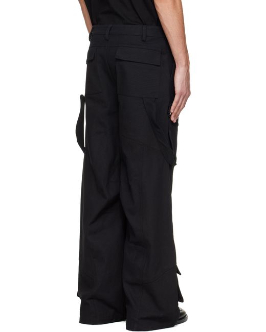 HELIOT EMIL Black Cellulae Cargo Pants for men