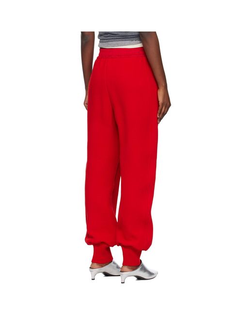 Jil Sander Red Wool Crepe Double Face Lounge Pants