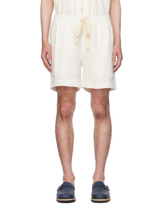 Commas White Classic Shorts for men