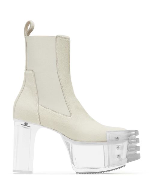 Rick Owens White Grill Kiss Chelsea Boots for men