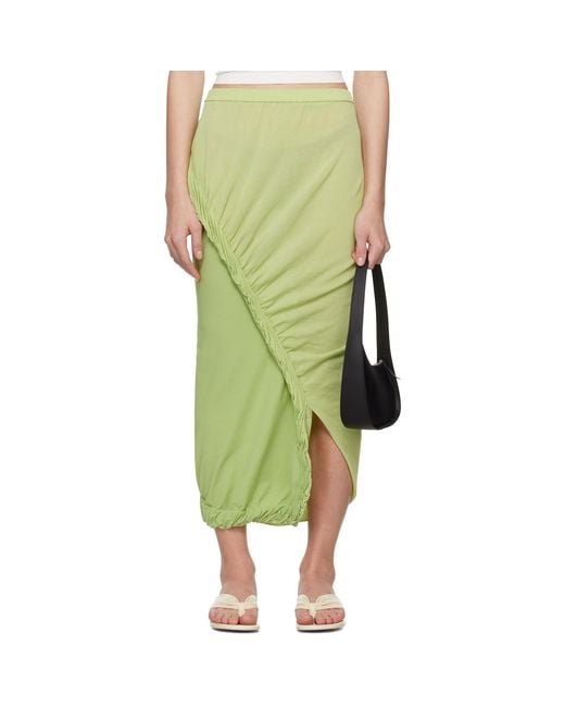 Issey Miyake Green Beanstalk Midi Skirt
