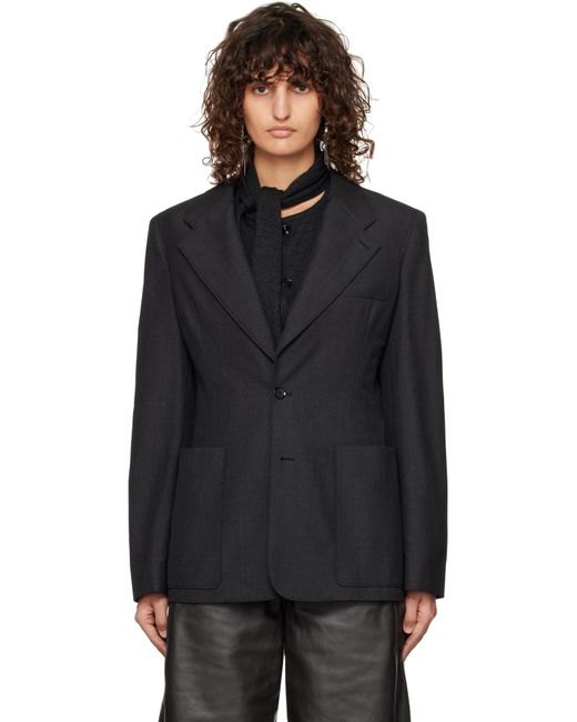 Lemaire グレー フィット シングルジャケット Black