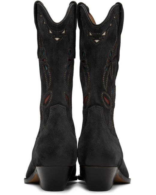 Isabel Marant Black Gray Duerto Cowboy Boots