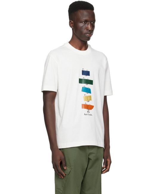 T-shirt blanc cassé à images PS by Paul Smith pour homme en coloris Black