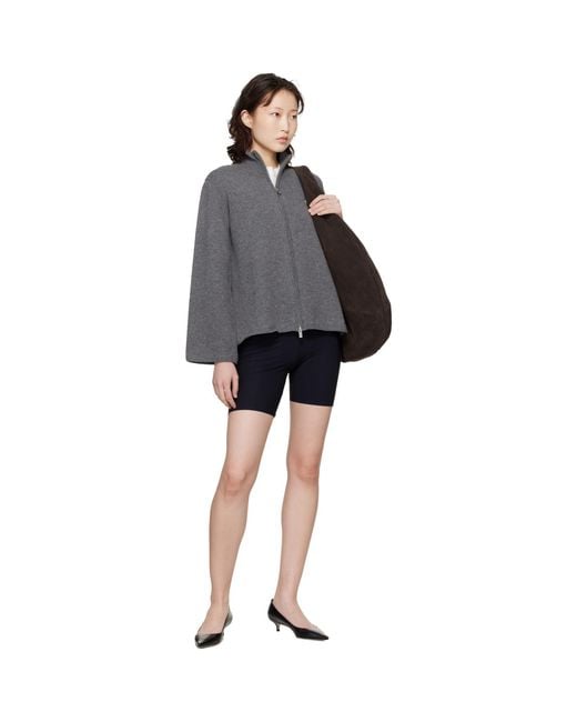 Loulou de Saison Gray Gabi Zipped Cashmere Sweater