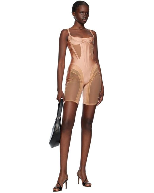 Mugler Black Tan Bicycle Jumpsuit