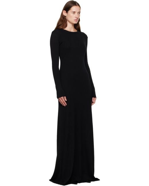 Ann Demeulemeester Black Eva Long Open Back Knitted Maxi Dress