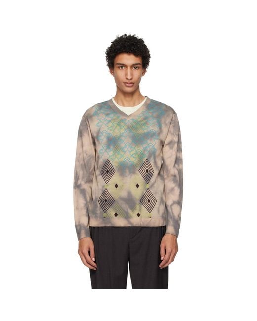 Kiko Kostadinov Black Taupe Hatha V-Neck Knit Sweater for men