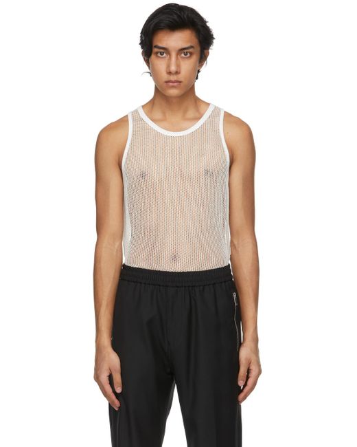 Metallized Mesh Slim Fit Tank Top 