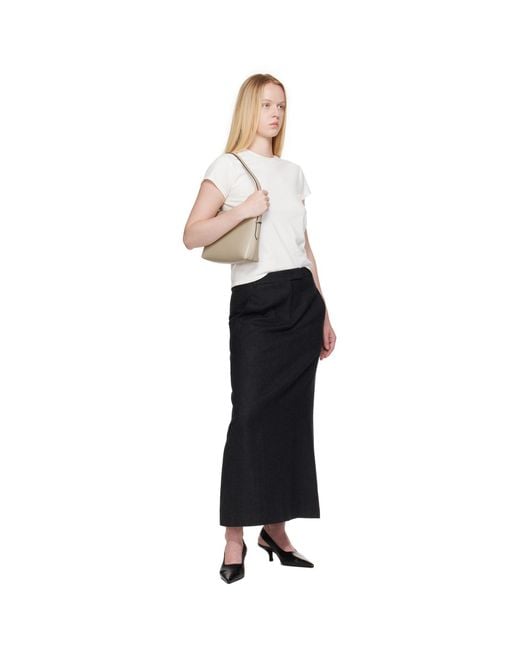 Totême  Natural Taupe Bevel Leather Wristlet Clutch