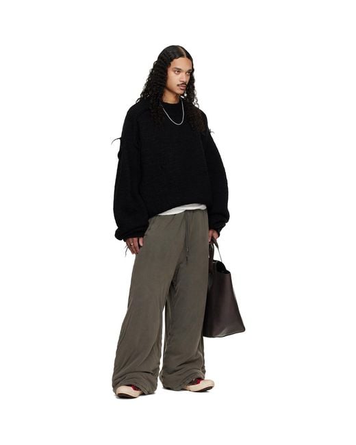 Lu'u Dan Brown Wadded Bontans Sweatpants for men
