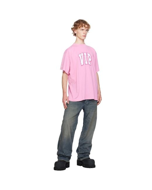 Balenciaga Pink 'Vip' Oversized T-Shirt for men