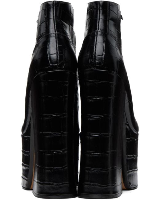 Marc Jacobs Black 'the Croc Embossed Kiki' Heels