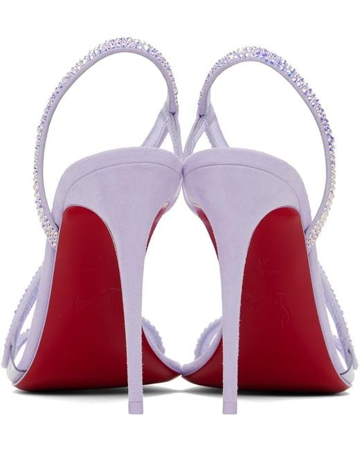 Christian Louboutin White Purple Rosalie Strass 100 Heeled Sandals
