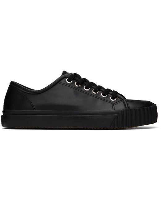 Maison Margiela Black Leather Tabi Low-top Sneakers