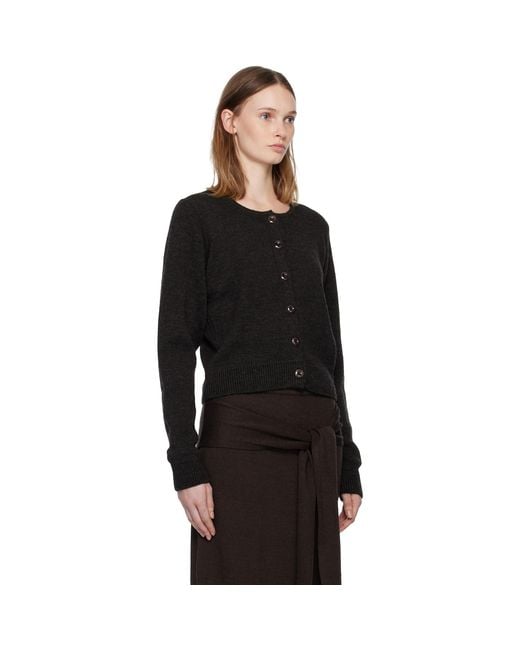 Lemaire Black Ribbed Cardigan