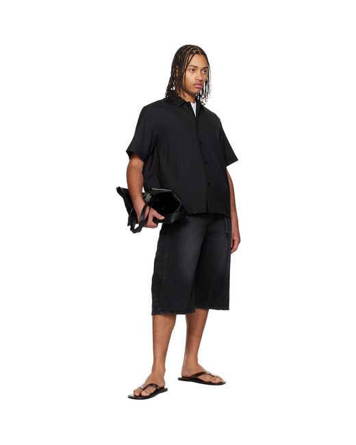 Sacai Black Faded Denim Shorts for men