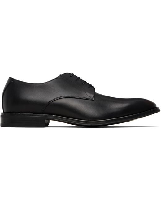 Boss Black Leather Stitching-Detail Derbys for men