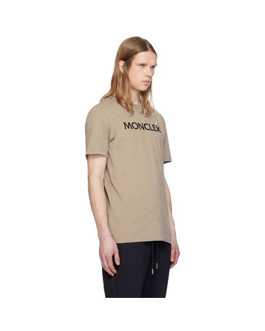 Moncler Black Flocked Logo Cotton T-Shirt for men