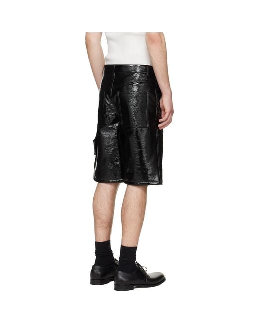 Courreges Black Hammer Vinyl Shorts for men