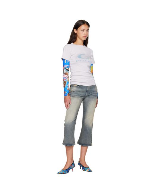 Balenciaga Blue Double Sleeve T-Shirt