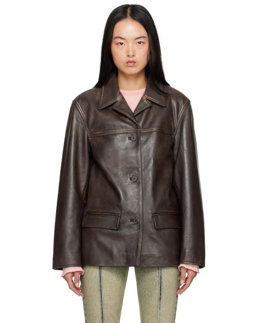 ジャケット・アウター vintage GUESS fur letter jacket vintage GUESS fur letter jacket（Guess Distressed Leather
