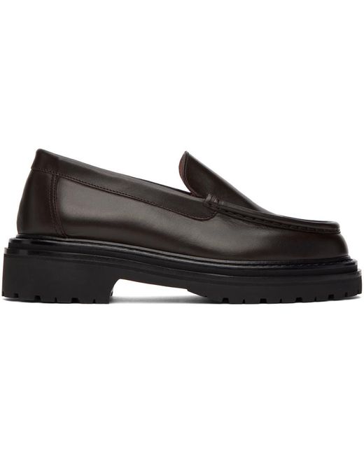 LEGRES Black Leather Loafers