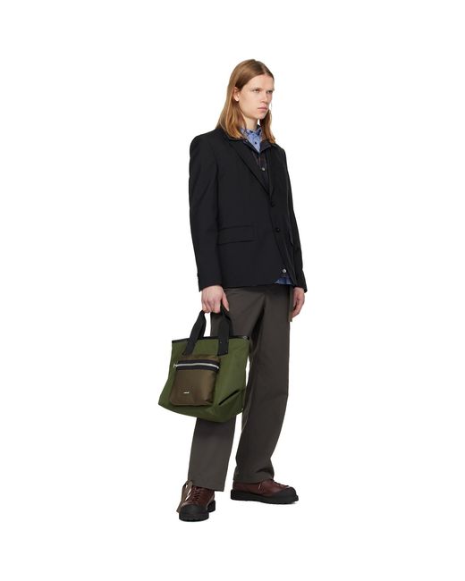 Sacai Black Khaki Weathercloth Trousers for men