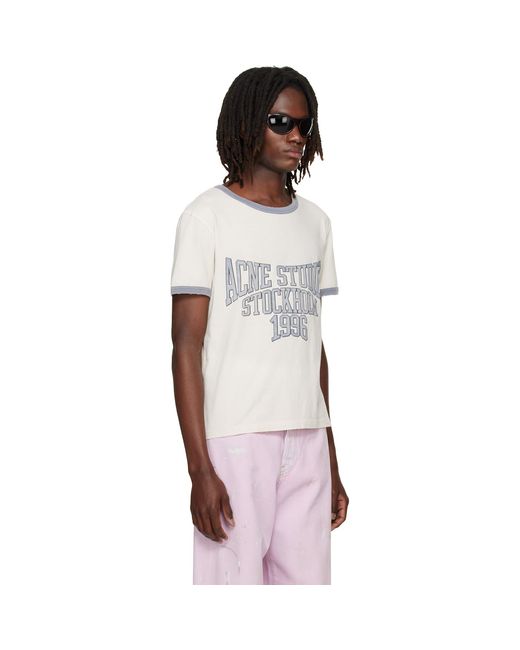 Acne White Off- Graphic T-Shirt for men