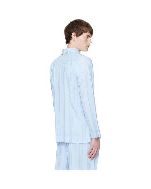 Homme Plissé Issey Miyake Blue Edge Ensemble Shirt for men