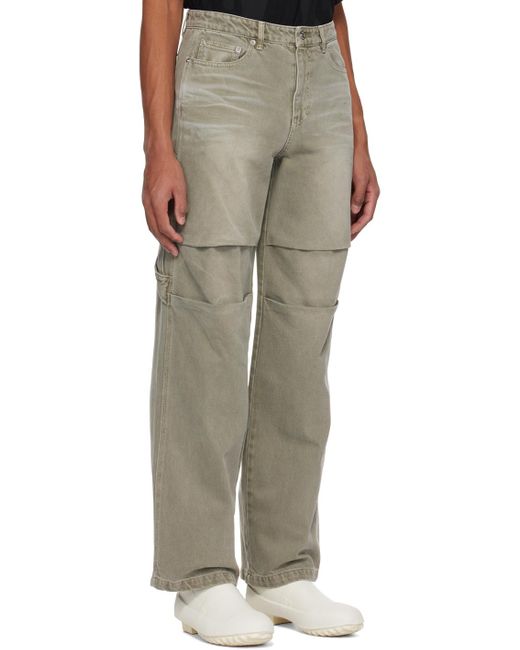 we11done Green Wide-leg Denim Trousers for men