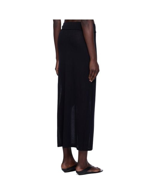 Totême Black Knit Maxi Skirt
