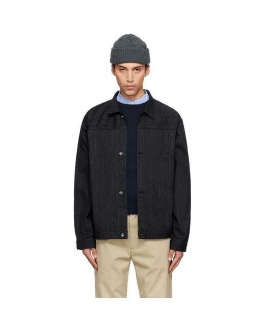 Nanamica Black Short Denim Jacket for men