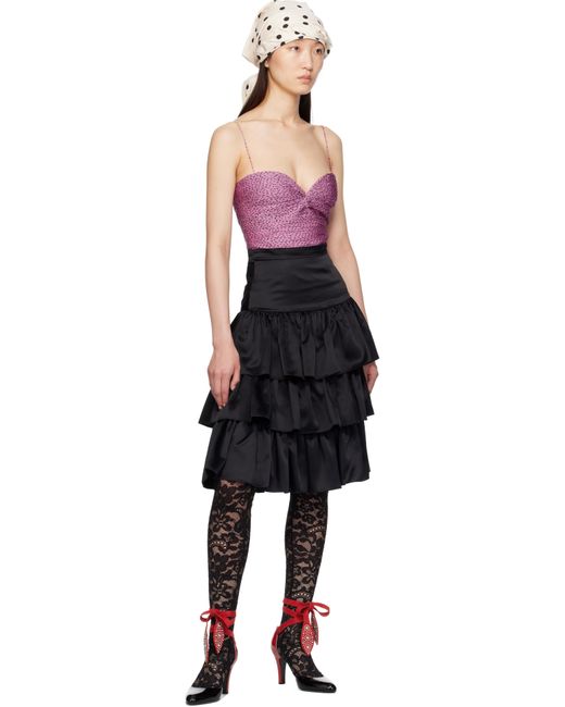 Valentino Black Chiffon Plusdepois Print Top