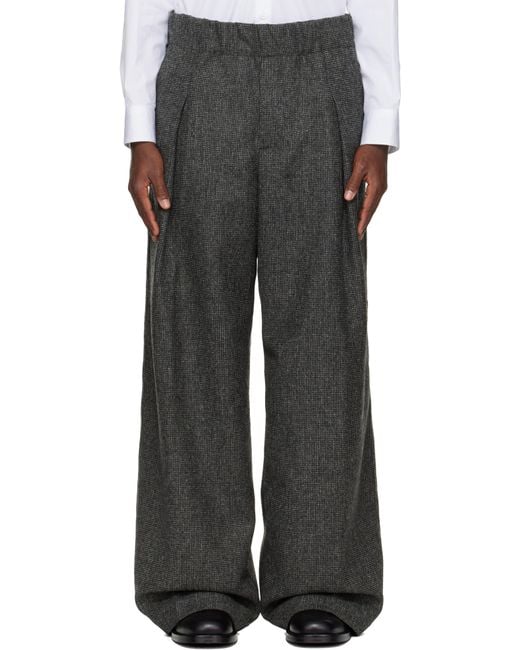 Dries Van Noten Tweed Trousers in Black for Men | Lyst