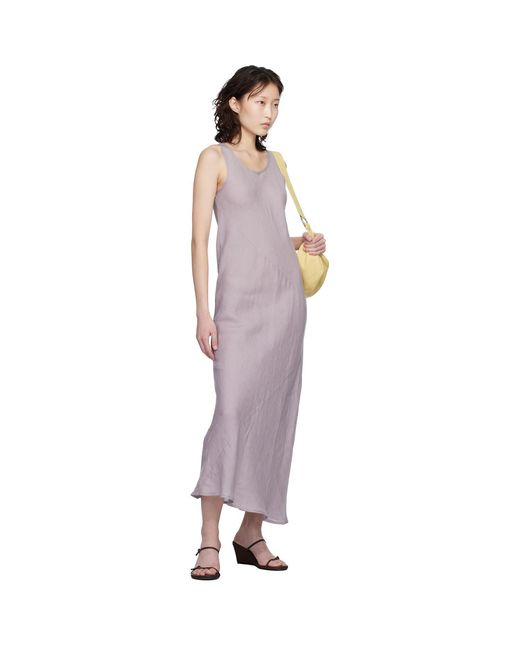 Baserange Black Fine Linen Larva Midi Dress