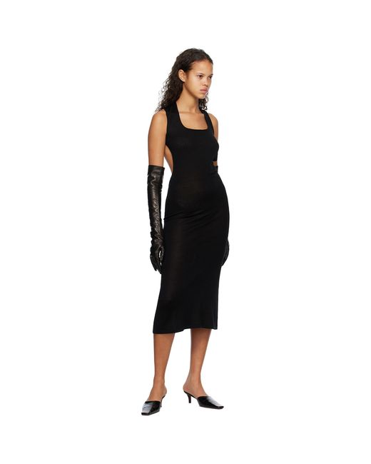Subtle Le Nguyen Black Scoop Neck Midi Dress