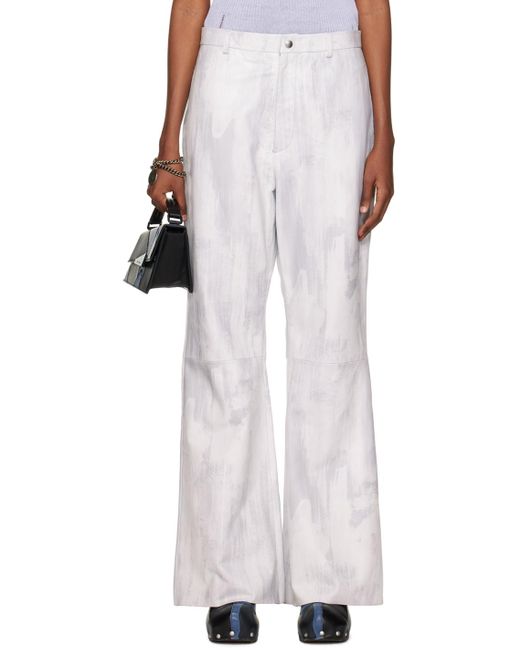 Acne White Ssense Exclusive Leather Trousers
