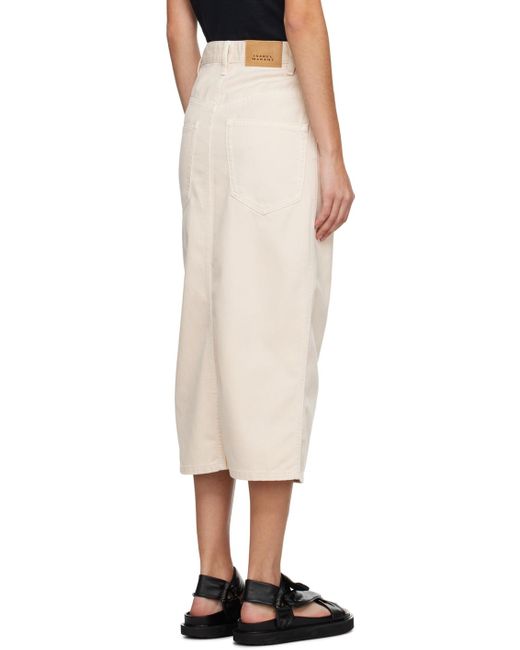 Isabel Marant Black Off-white Tilauria Denim Midi Skirt