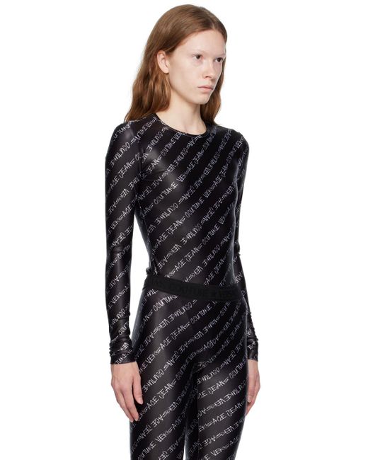 Versace Black Printed Bodysuit
