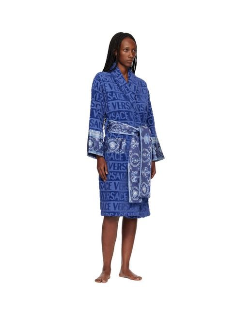Versace Blue 'I Heart Baroque' Bathrobe
