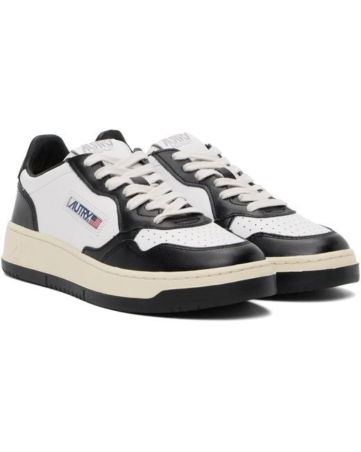 Autry White & Black Medalist Low Sneakers for men
