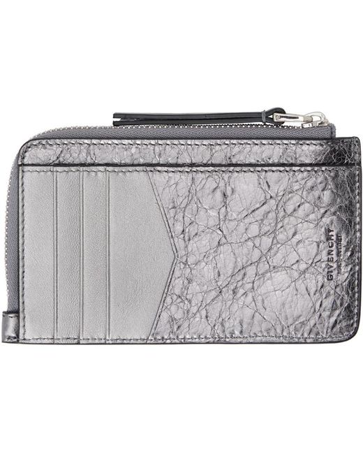 Givenchy Black Silver Voyou Zipped Wallet