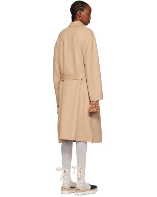 Marni Black Beige Topstitched Trench Coat