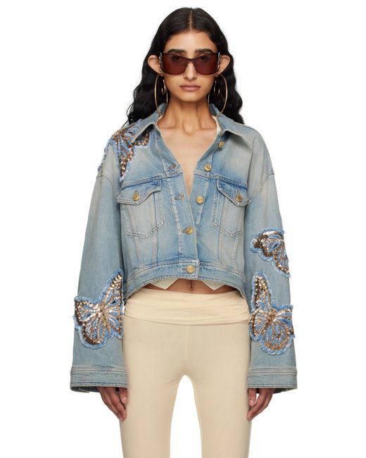 Blumarine Blue Appliqué Denim Jacket