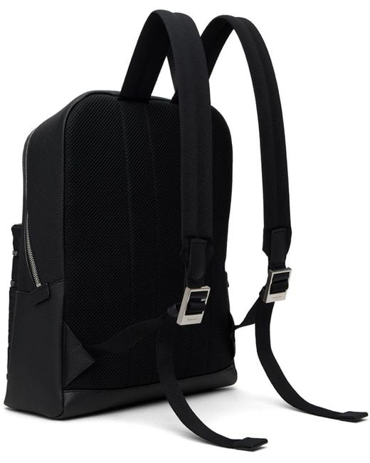 Ferragamo Black Embossed Backpack for men